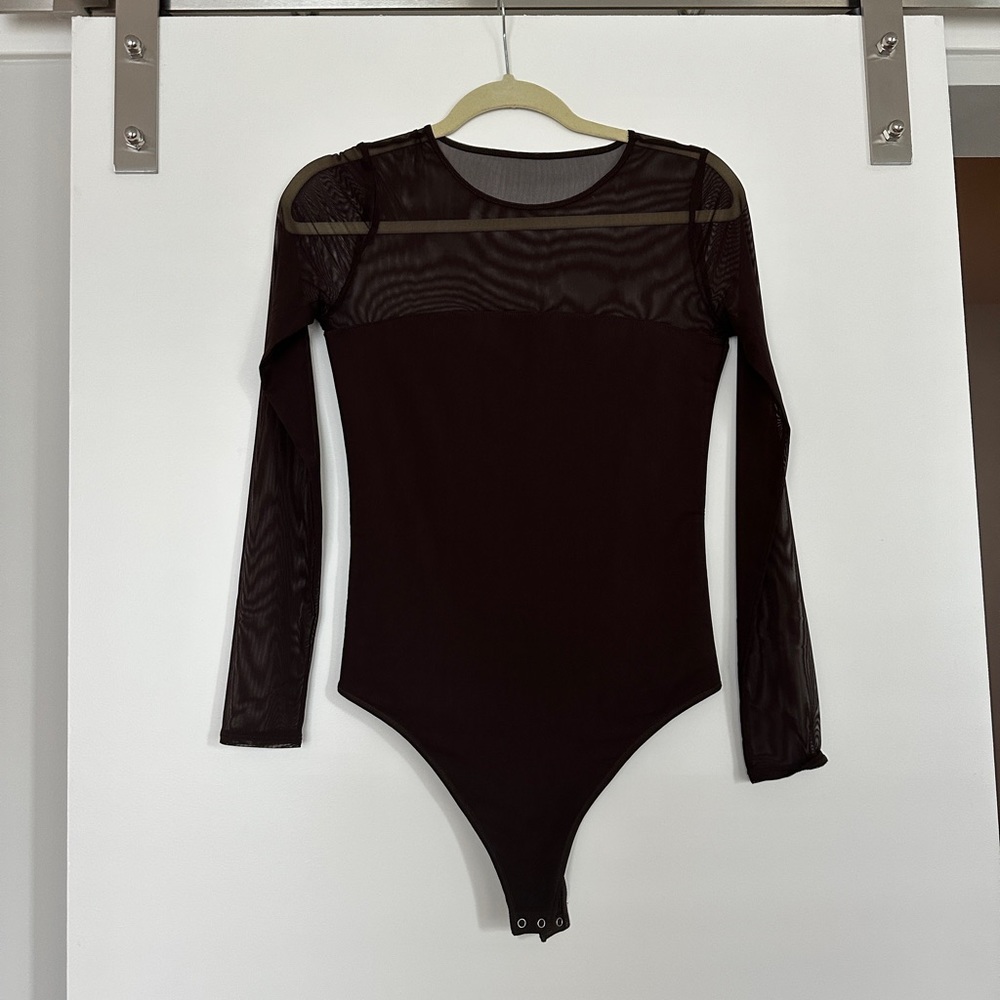 ABERCROMBIE Mesh Long Sleeve Bodysuit